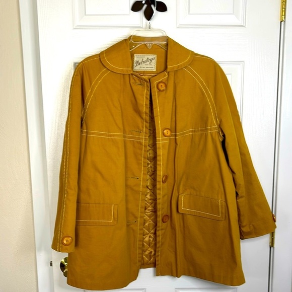 Debutogs Vintage Mustard Swing All Weather Car Coat Unsized No fabric label ~Lg - Picture 1 of 10